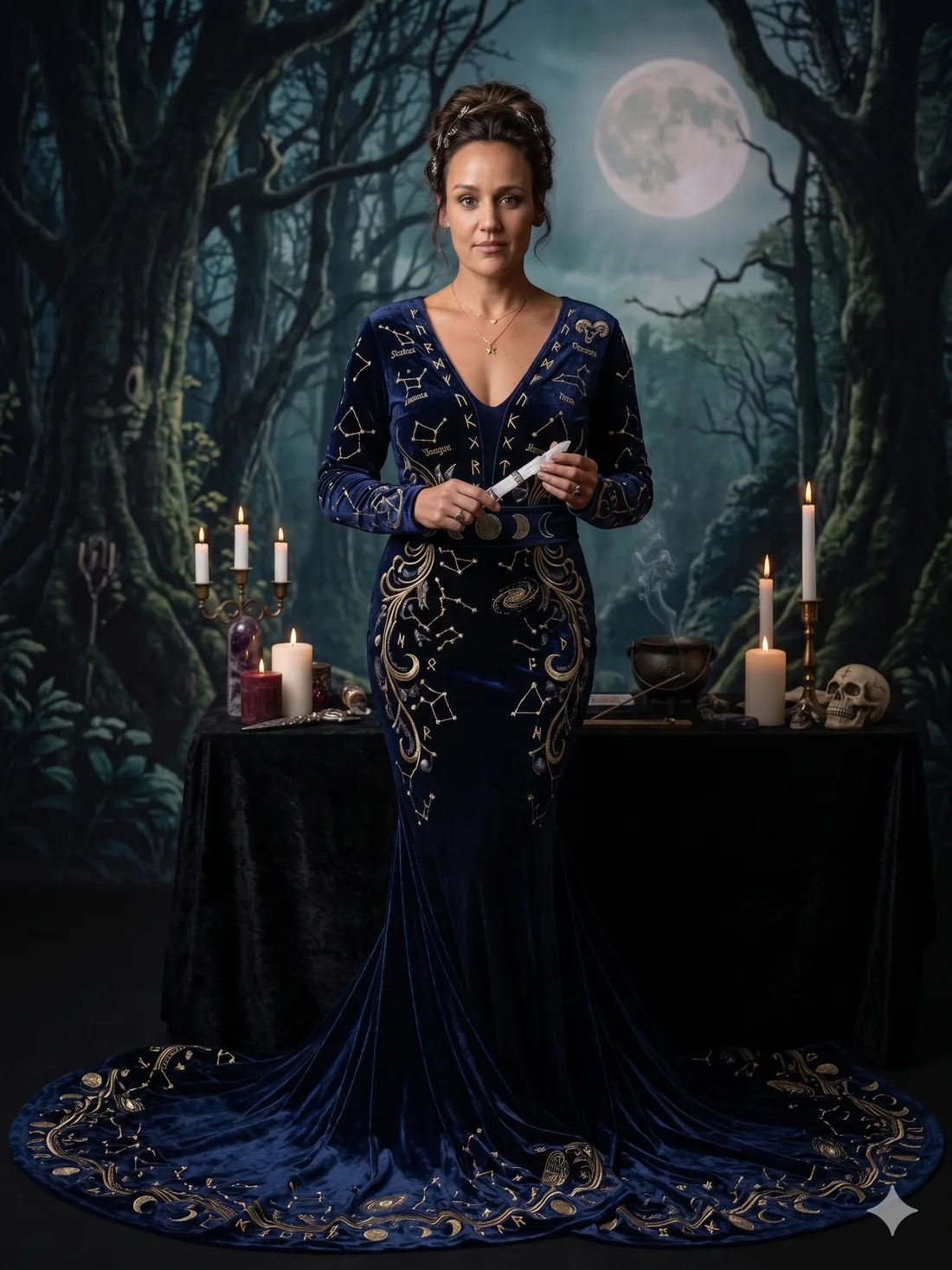 Jana, A Bruxa, in her constellation cloak