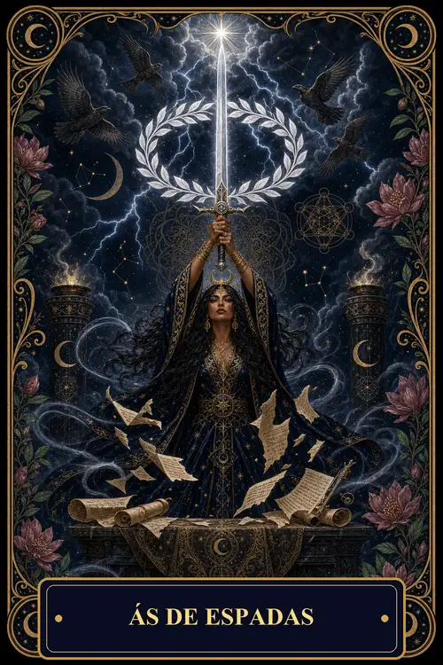 Ace of Swords card from the Bruxa's Deck