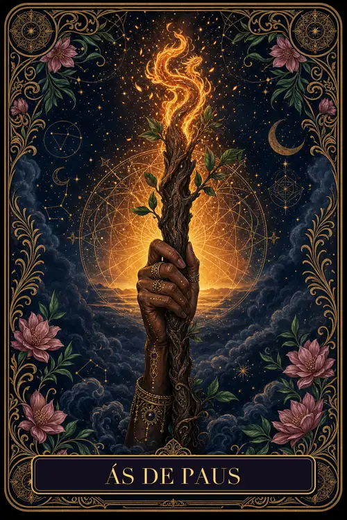 Ace of Wands card from the Bruxa's Deck