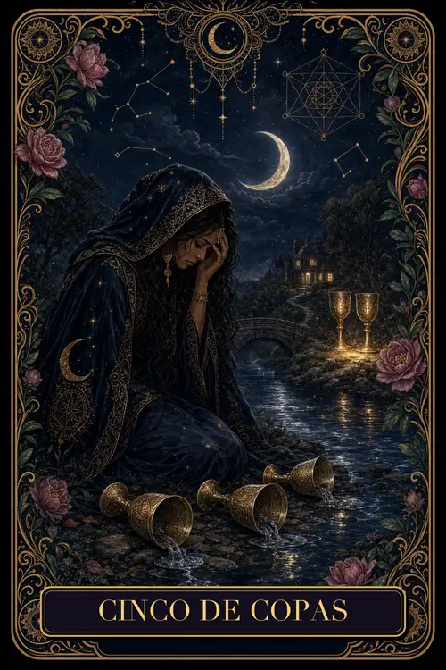 Five of Cups card from the Bruxa's Deck