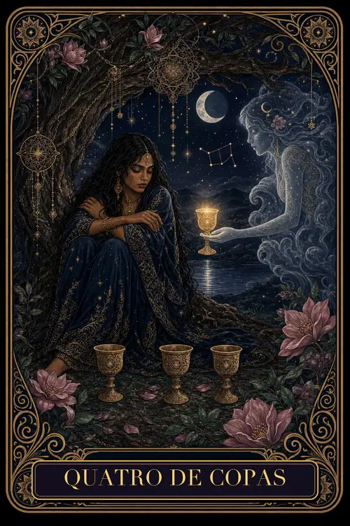 Four of Cups card from the Bruxa's Deck