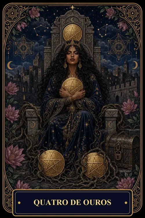 Four of Pentacles card from the Bruxa's Deck