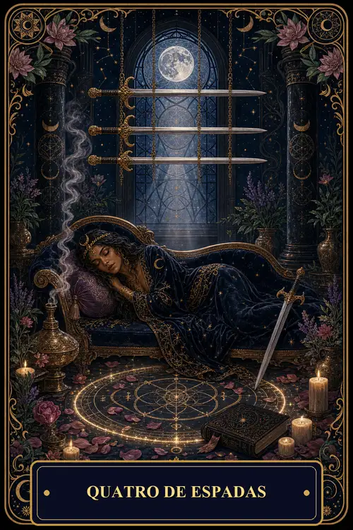 Four of Swords card from the Bruxa's Deck