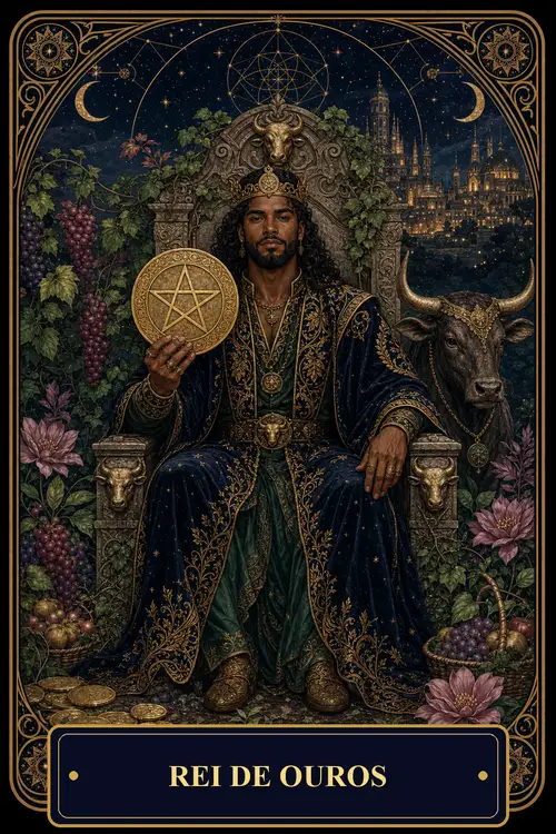 King of Pentacles card from the Bruxa's Deck