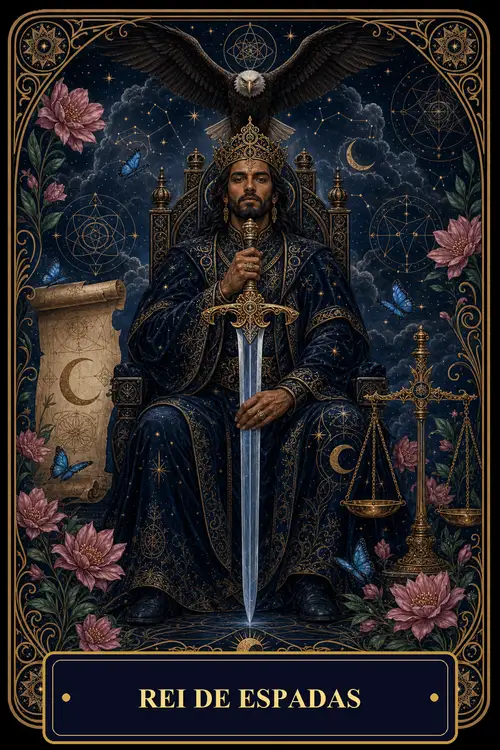 King of Swords card from the Bruxa's Deck