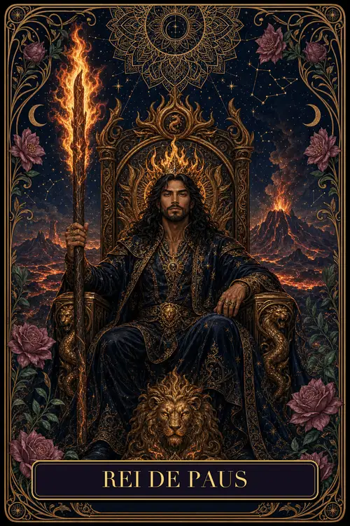 King of Wands card from the Bruxa's Deck