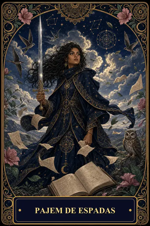 Page of Swords card from the Bruxa's Deck
