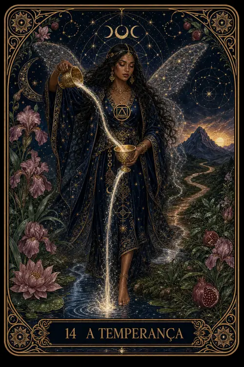 Temperance card from the Bruxa's Deck