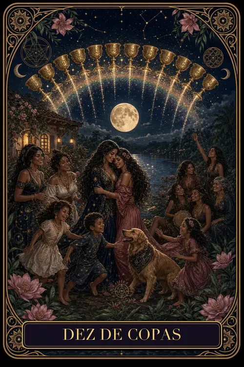 Ten of Cups card from the Bruxa's Deck