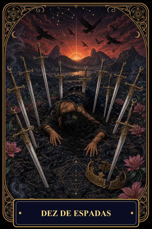 Ten of Swords card from the Bruxa's Deck