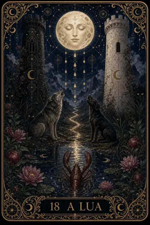The Moon card from the Bruxa's Deck