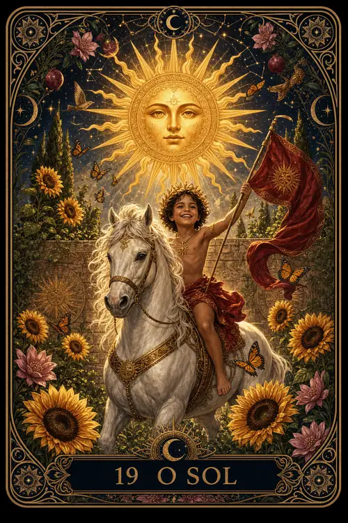 The Sun card from the Bruxa's Deck