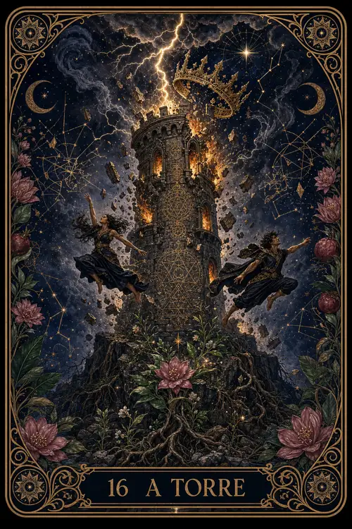 The Tower card from the Bruxa's Deck