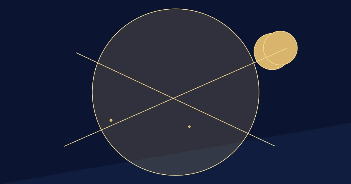 Golden feather and thin crescent moon over deep blue sky with constellations